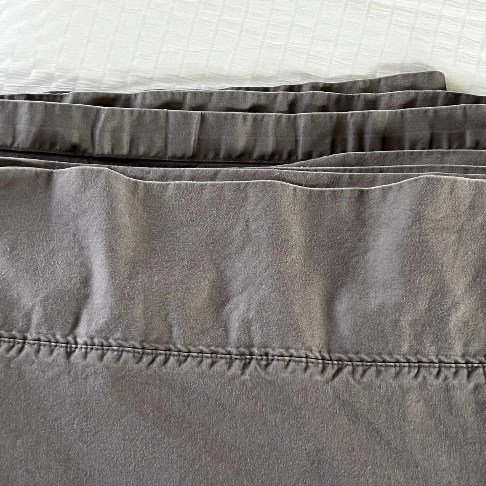 Threadmill Home Linen Twin XL Sheet Set 2-Piece 100% Cotton Charcoal Gray